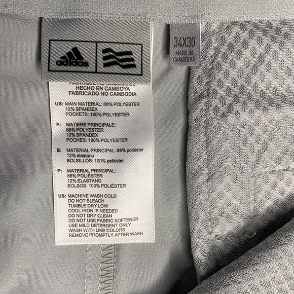 ADIDAS CLIMACOOL GOLF Athletic PANTS- 34X 30- GREY - WRINKLE RESISTANT 34/30 - Picture 5 of 9